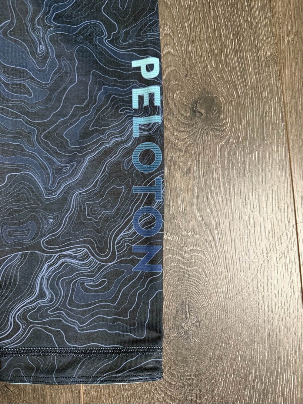 Peloton Crop Leggings Patterned High-Rise Performance Capris Blue Topographic - Picture 5 of 6